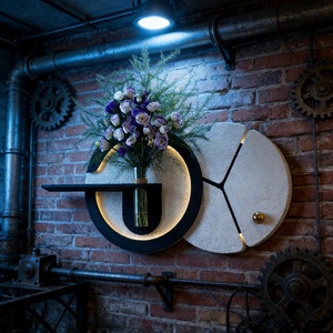 Peinture décorative d'entrée, tableau mural 3D crémeux pour salon, nouveau type de peinture murale LED en pierre de grès nourrissante aux fleurs - Product Image 6