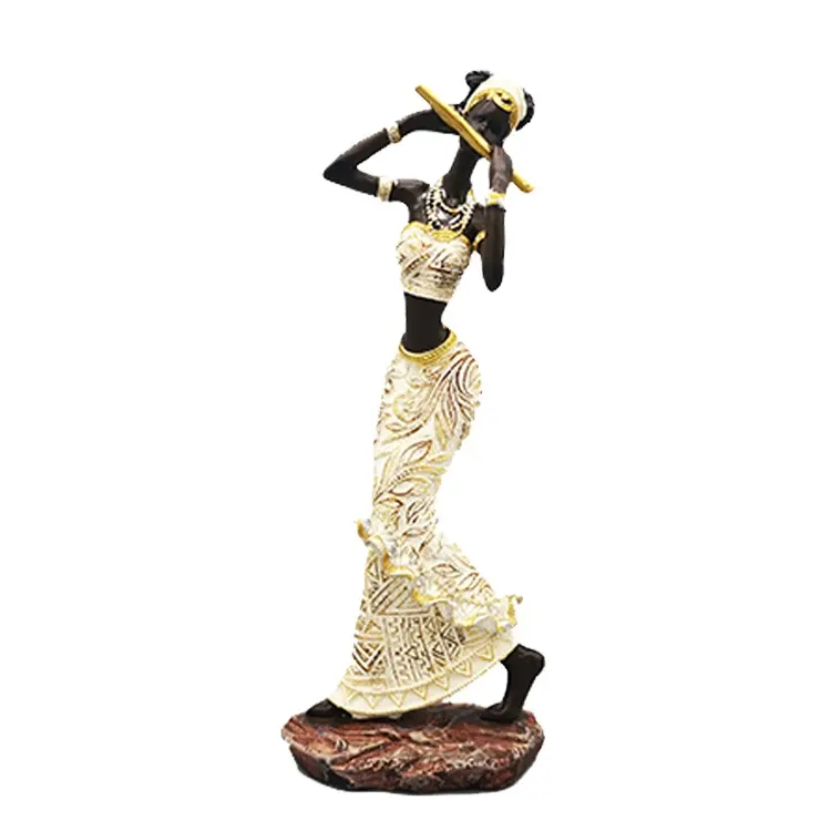 Dekorasi unggulan laris patung perempuan seksi Resin patung wanita hitam Afrika untuk Dekor rumah Logo kustom cinta