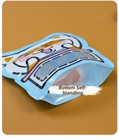Sachets refermables en plastique à fermeture éclair, forme animale fantaisie, avec fenêtre transparente, pour emballage de snacks et cadeaux à motifs de dessins animés