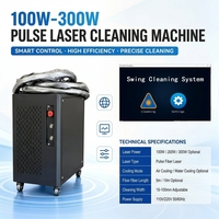 Machine de nettoyage au laser pulsé portative 100W 200W 300W pour l'élimination de la rouille et de l'oxyde sur les petites pièces avec chariot à roulettes