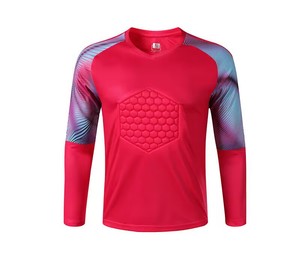 Ensemble de maillot de football pour hommes, manches longues, dégradé rouge, col en V, respirant, séchage rapide, rembourré, vêtements de sport ajustés, pantalon long - Product Image 2