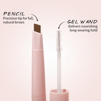 Gel alis cair tahan air 2 In 1 dan pensil pensil pena alis Vegan kustom dengan Gel alis