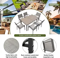 Vente en gros Table et chaises de jardin en plastique Ensemble table et chaises de restaurant extérieur avec écran solaire imperméable