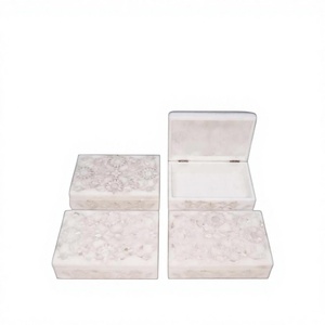 Mayorista profesional de la mejor caja de incrustaciones de mármol disponible de productos de mármol indio con fregona elegante hecho a mano para artículo de regalo de joyería - Product Image 1