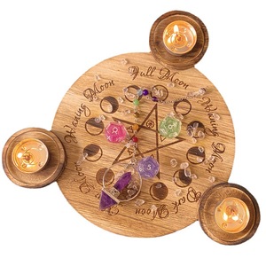 Castiçal de madeira para queimar pentagrama, castiçal decorativo para altar, placa de astrologia e adivinhação - Product Image 5