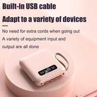 Mini Power Bank 20000mAh avec écran numérique, chargeur externe portable pour téléphone avec 4 câbles pour iPhone