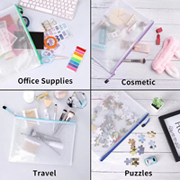 Porte-documents transparent en PVC A4 personnalisé, sac à documents en plastique imperméable, pochette à fermeture éclair en maille pour fournitures scolaires et de bureau, sac à documents