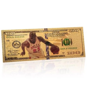 Tarjeta <span class=keywords><strong>de</strong></span> Nota con Lámina Dorada Personalizada <span class=keywords><strong>de</strong></span> Fábrica, Billete <span class=keywords><strong>de</strong></span> 100 Dólares con Lámina Dorada <span class=keywords><strong>de</strong></span> <span class=keywords><strong>Michael</strong></span> <span class=keywords><strong>Jordan</strong></span>, Icono del Chicago <span class=keywords><strong>Bulls</strong></span> - Product Image 2