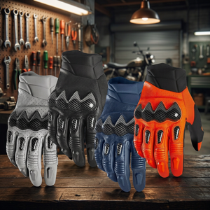 Guantes de cuero para motociclismo con protección en los nudillos, guantes de motocross para verano al aire libre. - Product Image 4