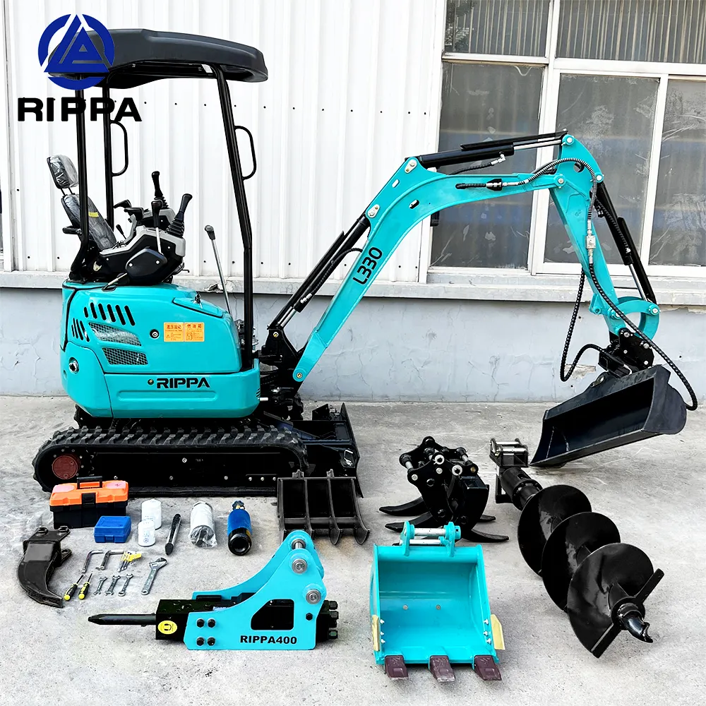 Rippa Mini Excavator Manufacturer Earth-moving Machinery 1 2 1.5 3 Ton Small Micro Mini excavator Digger