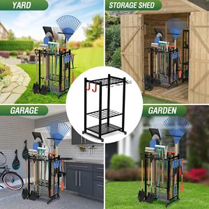 Support à <span class=keywords><strong>outils</strong></span> robuste en fer à trois niveaux avec boîte <span class=keywords><strong>de</strong></span> rangement <span class=keywords><strong>pour</strong></span> garage et <span class=keywords><strong>jardin</strong></span> - Product Image 6