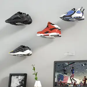 Dinding Mount kristal Plexiglass dinding dipasang sepatu mengambang rak Tampilan sepatu akrilik Display untuk mengambang pelatih tampilan sepatu