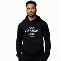 YD350 Sweat à Capuche Sport Homme de Haute Qualité avec Logo Personnalisable, Doublé, Couleur Unie, Style Simple, Pull Chaud d'Hiver avec Poche