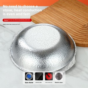Paellera de Acero Inoxidable 304 de Lado Ancho, Extra Gruesa, para Cocinar Mariscos, Filetes y <span class=keywords><strong>Pasta</strong></span> - Product Image 6