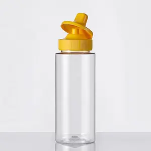 Botella de Plástico Cilíndrica de 6.5 oz (180 ml) <span class=keywords><strong>para</strong></span> <span class=keywords><strong>Salsas</strong></span>, Aceite, Sirope, Soya, Envase de Condimento sin Aire con Boquilla y Tapa - Product Image 5