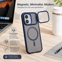 Casing Kickstand Magnetik TPU+PC Matte yang Dapat Diangkat untuk 18/17/16 Pro Max/Pro, Anti Guncangan, Anti Sidik Jari, Pelindung Bingkai Kamera