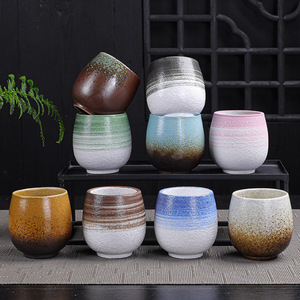 Qualità Mini smalto dipinto a mano tazza in ceramica rosa retrò 150ml giapponese tazze da tè fatte a mano tazza di <span class=keywords><strong>caffè</strong></span> in ceramica <span class=keywords><strong>senza</strong></span> manico - Product Image 5