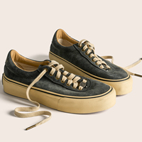 Chaussures de skate en cuir véritable vintage lavé rétro à lacets pour hommes, de haute qualité, respirantes et durables, de marque personnalisée