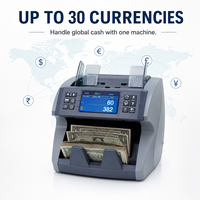 Compteur de billets 07P à double CIS avec écran tactile, compatible jusqu'à 30 devises, machine de comptage de monnaie alimentée par batterie