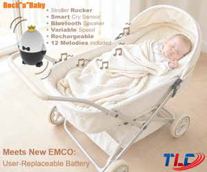 Tragbarer ABS-Babywippenstuhl PVC-frei Weißes Rauschen Einstellbare Geschwindigkeiten Wiederaufladbar Automatische <span class=keywords><strong>Baby</strong></span>-Einschlafhilfe Leiser Motor - Product Image 4
