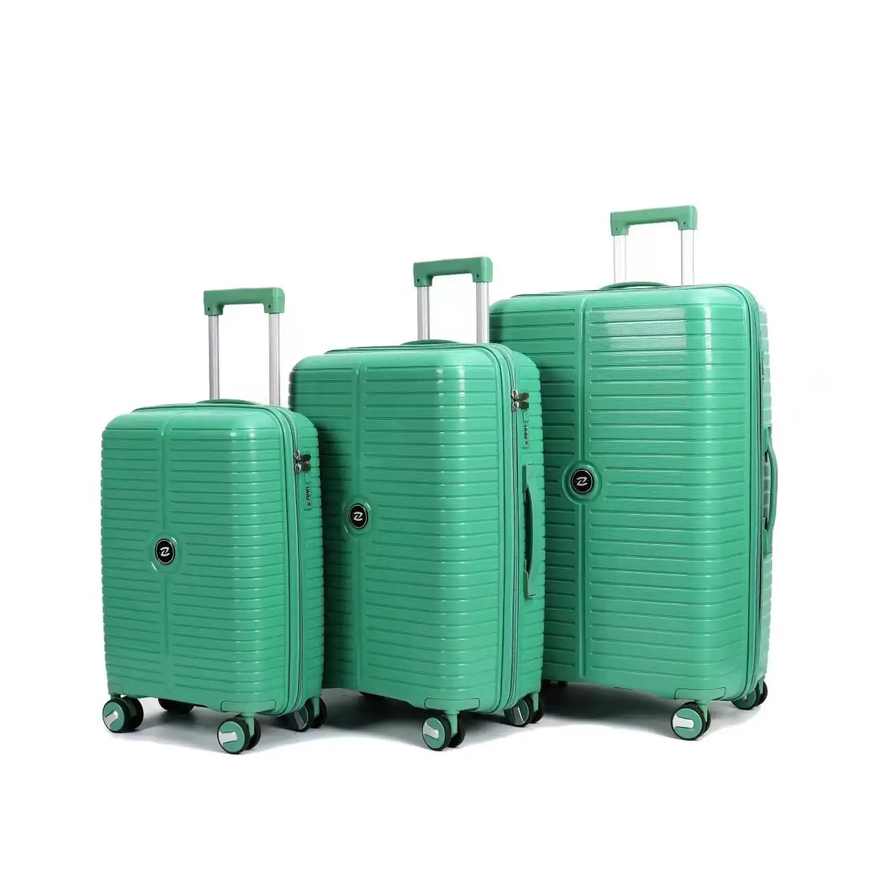 Hot sale high quality PP luggage 3 pcs one set multicolor travel bags
