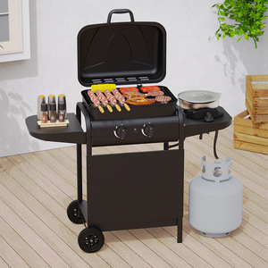Dual-purpose Gas Grill With Charcoal And Gas Sides <b>Smokeless</b> Double-burner Outdoor <b>BBQ</b> Grills - Product Image 3