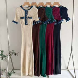 Abito <span class=keywords><strong>lungo</strong></span> <span class=keywords><strong>in</strong></span> chiffon ecologico a vita alta, stile retrò francese, con gonna a trapezio e lacci, collezione 2026 per il mercato europeo - Product Image 1