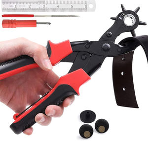 Vente chaude Kit de rivets à pression en acier réglables de qualité DIY, <span class=keywords><strong>pince</strong></span> à perforer pour cuir, pour ceintures, vêtements, trous, vente en gros - Product Image 3