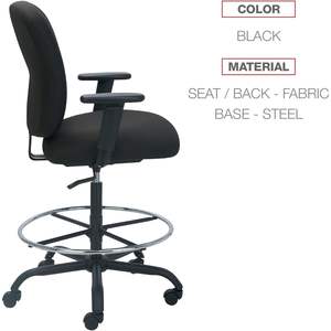 Chaise de bureau noire de la série Alera Mota Big and Tall Stool - Product Image 4
