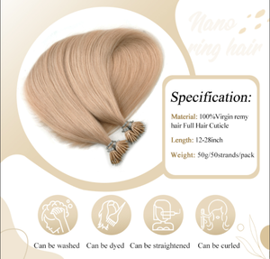Extensiones de Cabello Humano Remy 100% con Anillas Nano, Alta Calidad, Cutícula Alineada, Sin Caída, Sin Enredos, Cabello Virgen - Product Image 2