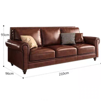 Amerikanischer Landhausstil Bardon Retro Ölwachs-Leder Anpassbares Einzelsofa mit Federkern für Wohnzimmer und Kleine Apartments