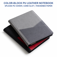 Carnet de notes premium avec pochette, couverture en PU à changement de couleur, fente pour cartes sur la pochette avant, boucle élastique pour stylo, impression de logo personnalisée