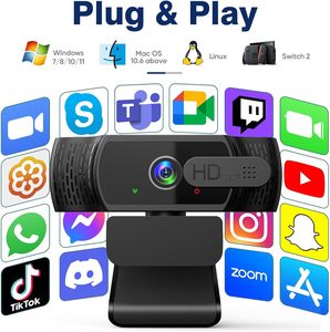 Cámara <span class=keywords><strong>Web</strong></span> USB Profesional 1080P Full HD CMOS con Micrófonos Dobles con Cancelación de Ruido y Cubierta Deslizante de Privacidad para Portátil - Stock - Product Image 3