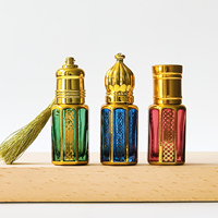 Flacon roll-on en verre doré de 6 ml, conteneur d'emballage vide pour huiles essentielles avec bouchon doré