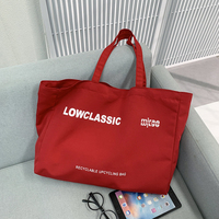 Sac à main de yoga de logo imprimé de grande taille de couleur rose Sac de plage fourre-tout de shopping de plage réutilisable recyclé écologique