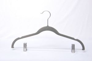 공장 공간 절약형 벨벳 블랙 옷걸이 클립형 팬츠 & 스커트 옷걸이 - Product Image 4
