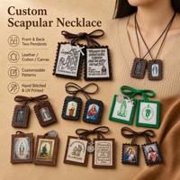 Collection de colliers scapulaires TIMEMUSE, motif Notre-Dame du Carmel / Jésus, prix d'usine personnalisé pour les activités des fêtes catholiques