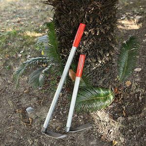 Small Garden Hoe Carbon Steel Curved Blade 23 In Width 12 In Length Red And Silver For Weeding Digging Planting - Product Image 1