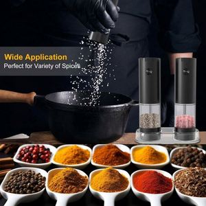 Electric Salt <b>Pepper</b> <b>Grinder</b> Set Automatic <b>Pepper</b> Mill Refillable Adjustable Coarseness LED Light USB Rechargeable 70ml Capacity - Product Image 4