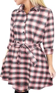 Áo Sơ Mi Nữ Dài Tay Cài Nút Áo Sơ Mi Dáng Dài Họa Tiết Kẻ Ca Rô Áo Sơ Mi Trang Phục Thường Ngày - Product Image 6