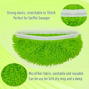 4 packs de tampons de vadrouille réutilisables en microfibre, lavables, compatibles avec les recharges <span class=keywords><strong>Swiffer</strong></span> Sweeper <span class=keywords><strong>pour</strong></span> chiffons de balayage humides et secs. - Product Image 2