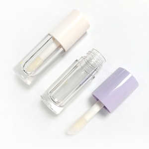 Tube de brillant à lèvres transparent de 5 ml avec grande brosse, contenant vide rond pour mascara et eye-liner, vente en gros - Product Image 4