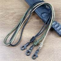 QingGear Tali Nilon Buatan Tangan Tali Leher Kepang untuk Pemegang Lencana ID dengan Klip Plastik Berputar untuk Kunci Dompet Ponsel