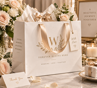 Sac cadeau de luxe écologique pour soins de la peau avec logo personnalisé imprimé numériquement sur papier couché et poignée en corde de coton