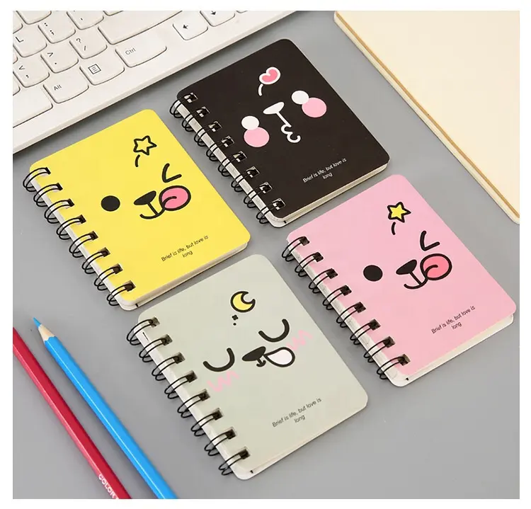 Mini cadernos de bolso tamanho pequeno a7 a8, cadernos espirais personalizados de bolso, diário, planejador, oficial de gabinete