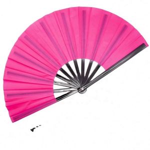 Abanico de Mano Grande de Plástico con Diseño de Seda para Kung Fu y Tai Chi, 33 cm, de Fabricantes Chinos, Color Rojo, para Recuerdos de Fiesta - Product Image 4