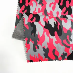 Polyester TPU lamine streç nefes su geçirmez kamuflaj baskılı ceket için 3 katmanlı Softshell kumaşlar