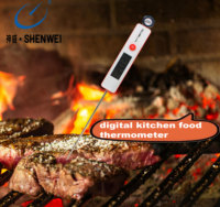 Termometer Daging Digital Keamanan Pangan SW, Termometer Permen/Lilin dengan Probe Layar LCD, Peralatan Memasak BBQ Dapur
