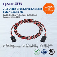 Câble de servomoteur anti-interférence 22AWG, connecteur JR Futaba 3 broches mâle-femelle avec gaine thermorétractable