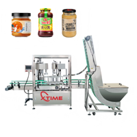 Machine de bouchage automatique Xtime à double tête pour bocaux en verre de sauce tomate et ketchup, avec alimentateur de couvercles